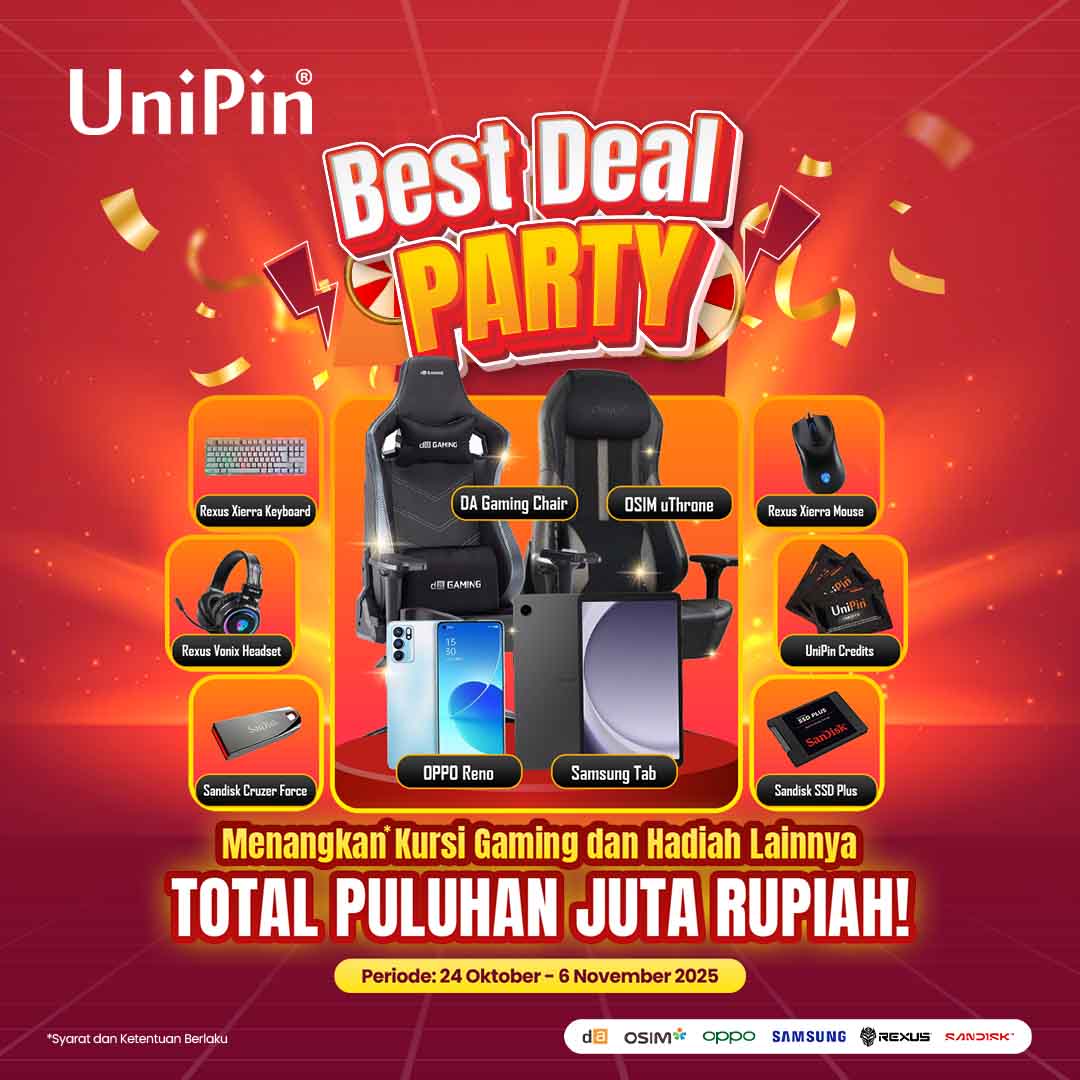 Party Bareng UniPin! Bawa Pulang Hadiah Puluhan Juta Rupiah!