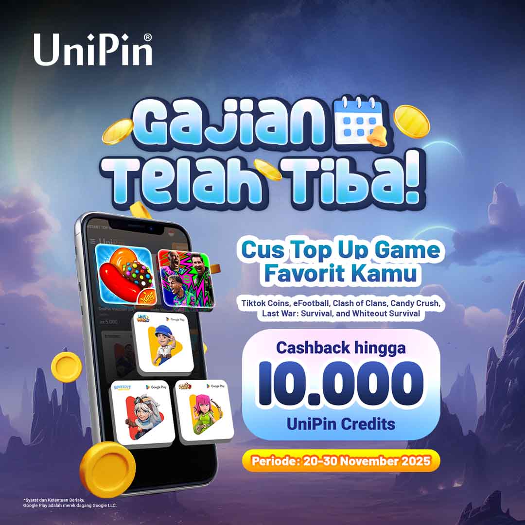 Top Up Game Favorit dan Dapatkan Cashback 10.000 UniPin Credits!