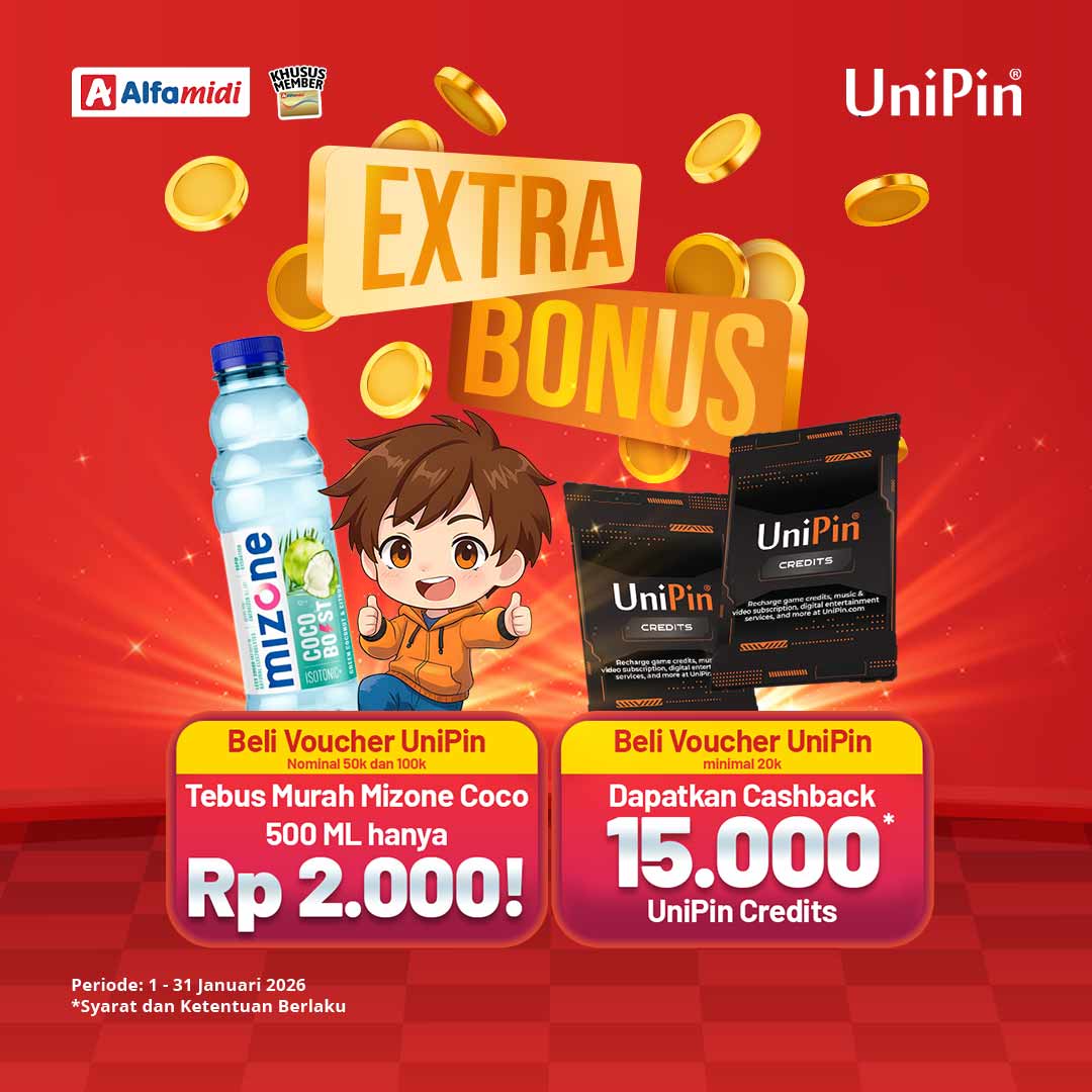 Tebus Mizone Coco 500Ml Cuma 2 ribu + Bonus 15.000 UniPin Credits!