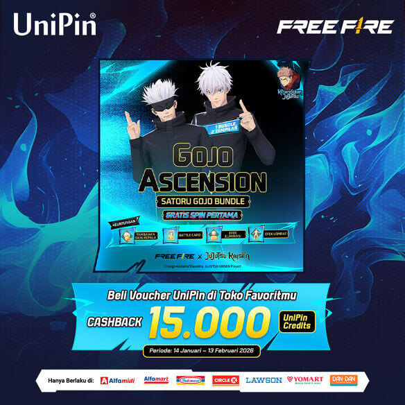 Gojo Ascension Hadir di Free Fire! Dapatkan Promo di Retail Kesayanganmu!