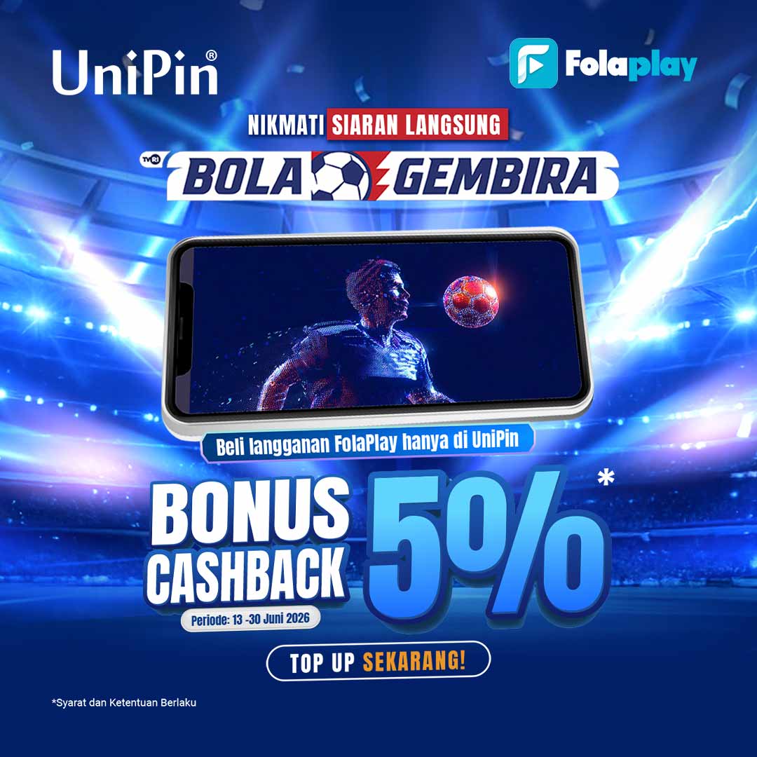 FolaPlay kini hadir di UniPin! Nonton Pildun 2026 Live di FolaPlay dan Cashback 5%