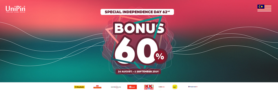 Bonus 60% special Malaysia’s Independence Day