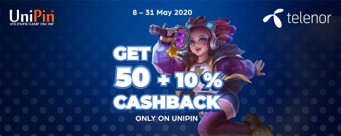 Get 50% + 10% Cashback for Every Purchase Diamonds MLBB!