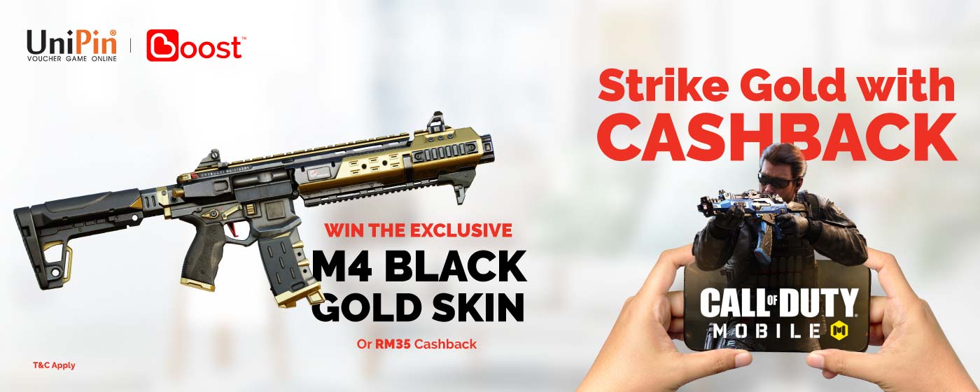 M4 Black Gold Skin & Cashback for Boost Users! (MY)