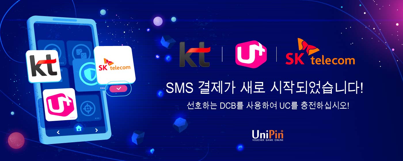 SK Telecom, KT, and LG U+ are available in UniPin! (South Korea)