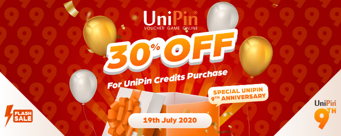 Special UniPin 9th Anniversary – Get 30% off for UniPin Credits Purchase