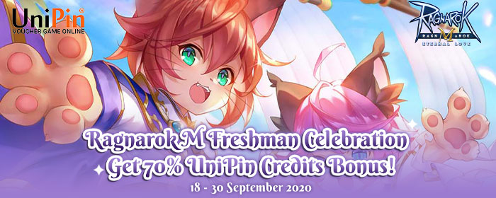 Ragnarok M, Freshman Celebration with UniPin- Get 70% UniPin Credits Bonus!(MY)