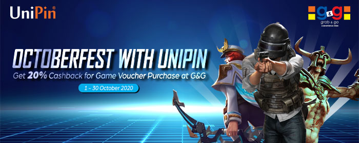 Octoberfest with UniPin – Get 20% Cashback for Game Voucher Purchase at G&G