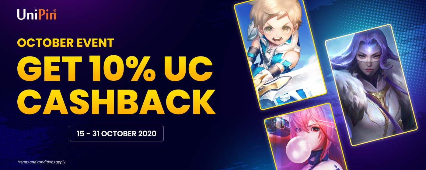 October Event with UniPin-Get 10% UC Cashback! (MY)