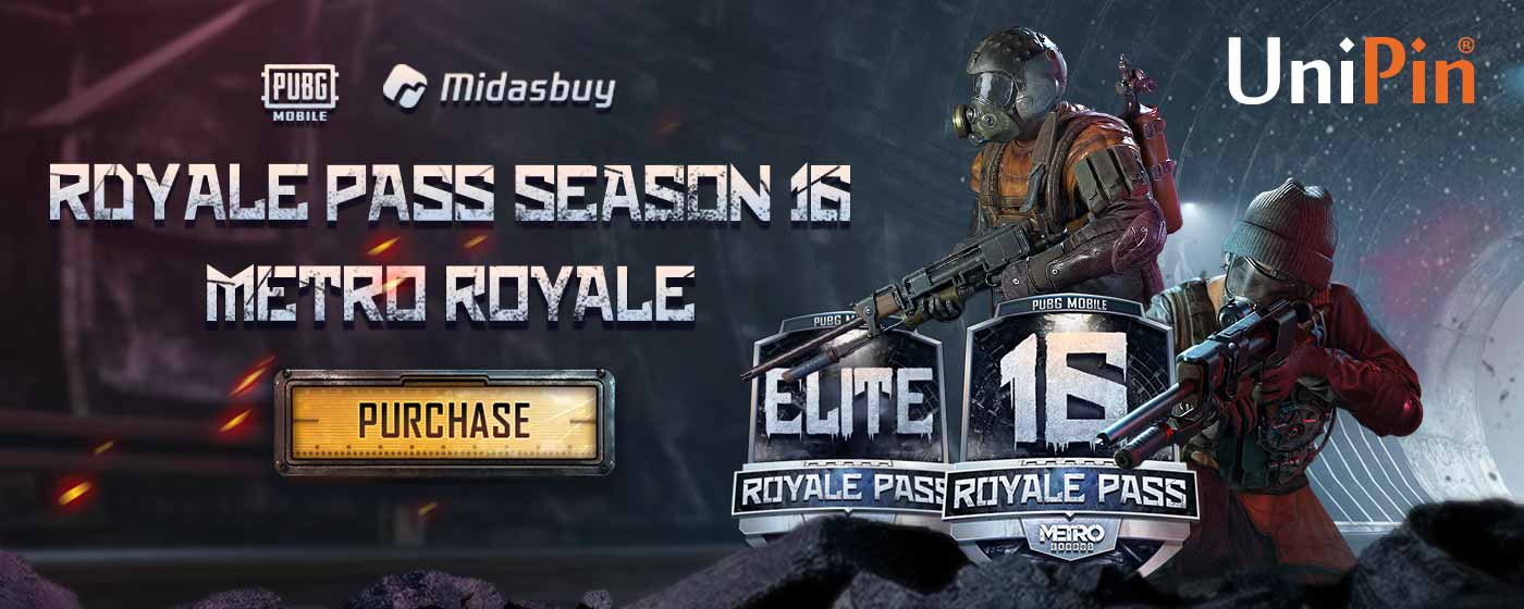 OWN PUBGM ROYALE PASS SEASON 16 “METRO ROYALE” WITH UNIPIN!