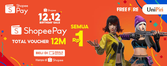 Dapatkan CASHBACK hingga 100% max Rp 15.000 setiap top up di UniPin menggunakan ShopeePay!