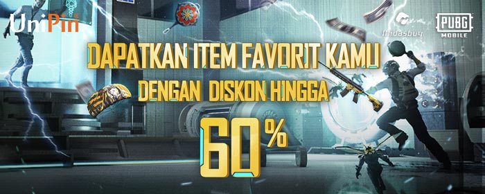Dapatkan Item Favorit PUBGM Dengan Diskon Hingga 60%