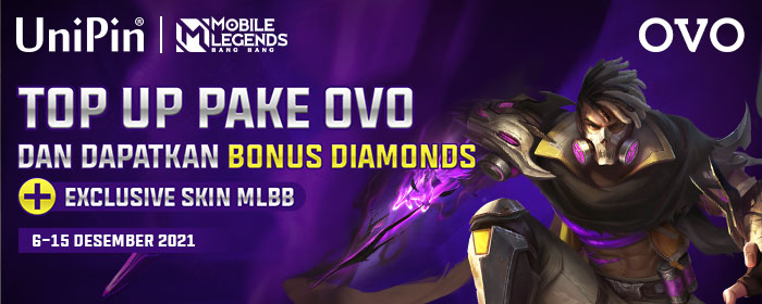PROMO - Dapatkan Bonus Diamonds MLBB + Skin Eksklusif MLBB di UniPin pakai OVO!