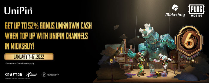 [Midasbuy-PUBGM] Get Up to 52% Bonus Unknown Cash!