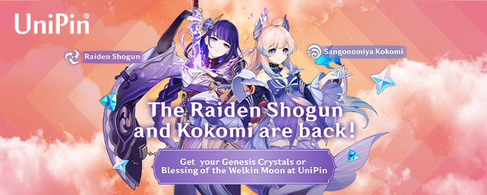 Web Page Sample Raiden UniPin - Genshin Impact: Raiden Shogun and Kokomi are back! (MY)
