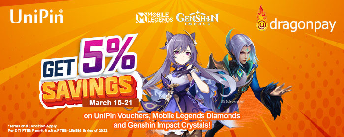Get 5% Savings with Dragonpay - March 2022 (PH)
