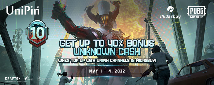 [Midasbuy-PUBGM] May-Up to 40% Bonus Unknown Cash Event! (MY)