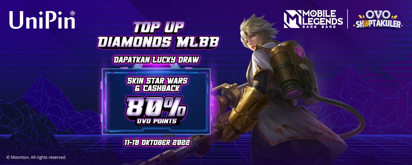 PROMO OKTOBER – Dapatkan Lucky Draw Skin Star Wars & Cashback 80% OVO Points di UniPin!