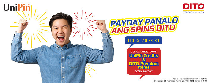 October PAYDAY Panalo ang Spins DITO (PH)