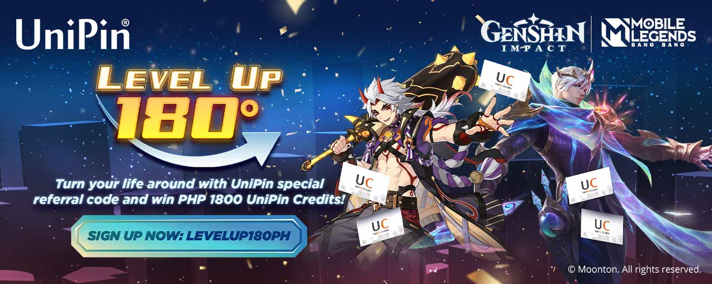 UniPin - New Year Referral Code, Win Free PHP 1800 UniPin credits