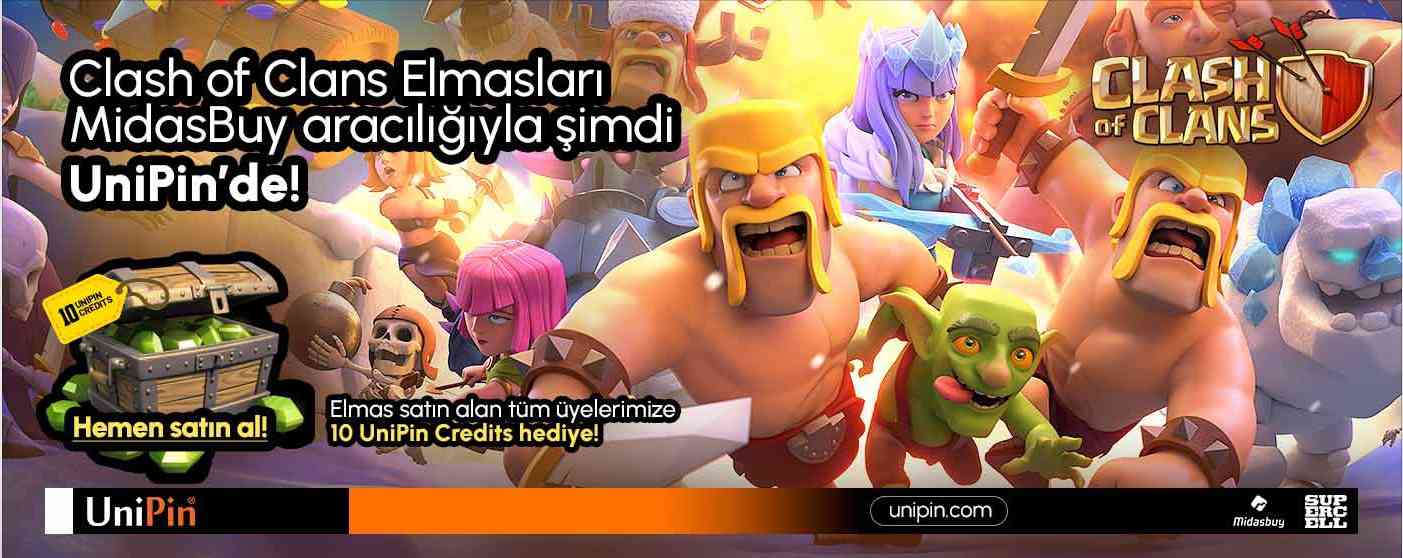 Clash of Clans eğlencesi artık MidasBuy aracılığıyla UniPin'de! 