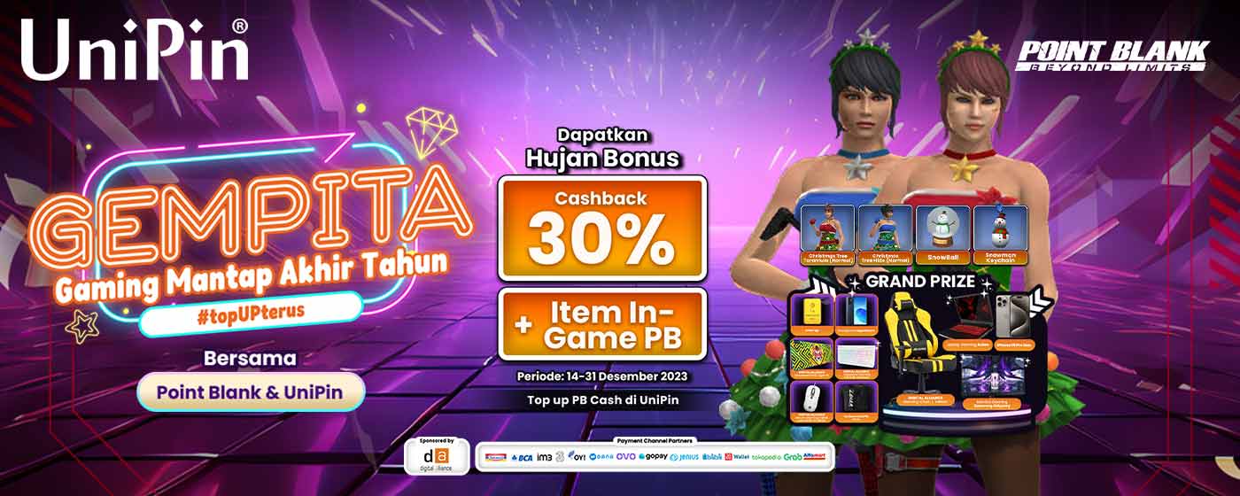 UniPin - Banjir Bonus Cashback 30% + In-Game Item Point Blank di Akhir ...