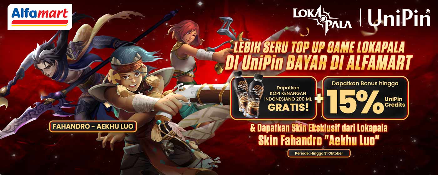 UniPin - Top Up Game Lokapala dan Bayar di Alfamart, Gratis Kopi Kenangan Indonesiano + Bonus 15 ...