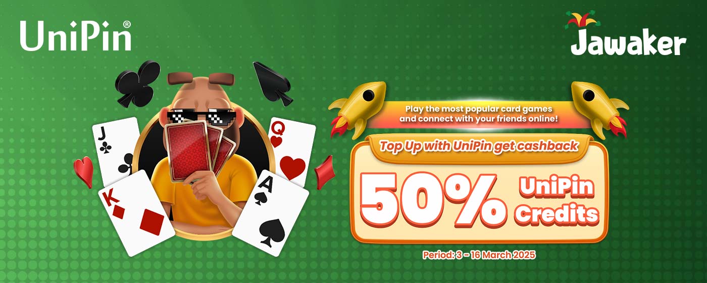 Jawaker'da Üstün Eğlenceyi Deneyimleyin - Yükleme Yapın ve %50 Cashback UniPin Kredisi Kazanın