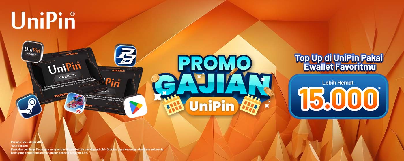 UniPin - Promo Gajian: Top Up Game Pakai Ewallet Bisa Hemat 15Ribu!