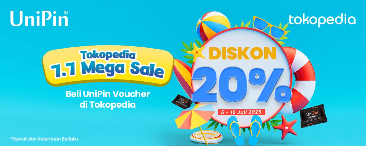 UniPin - UniPin Voucher Diskon Hingga 20% di Tokopedia 7.7 Mega Sale! 🎉