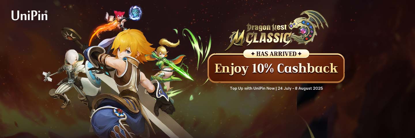 Dragon Nest M Classic Legends Awaken: เติมเกมผ่าน UniPin รับเงินคืน 10% + ไอเทมสุดพิเศษ!