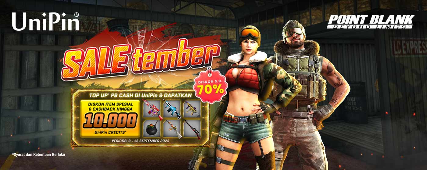 UniPin - 🔥 SALEtember Point Blank: Diskon Hingga 70% + Cashback 10.000 ...