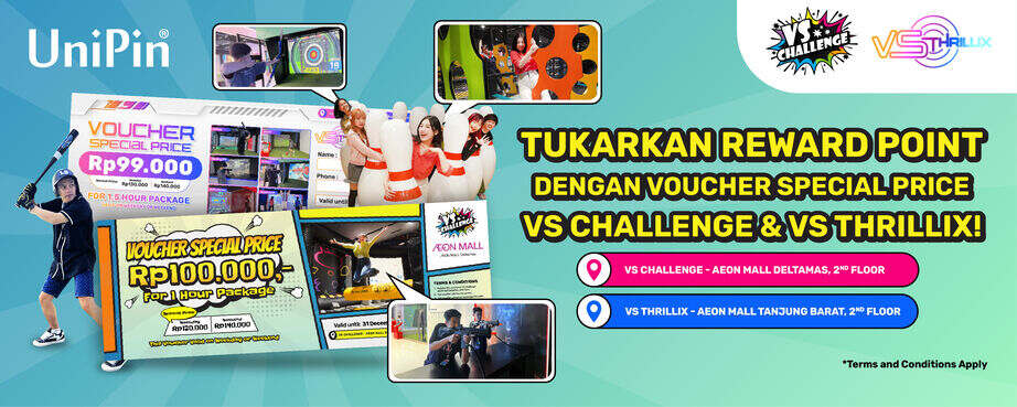 Tukar Reward Point Kamu & Dapatkan Special Price untuk Main di VS Challenge dan VS Thrillix! 🎉