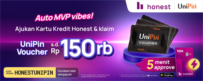 Ajukan Kartu Kredit Honest dan dapatkan UniPin Voucher hingga Rp150.000 untuk Top Up Game Favoritmu!