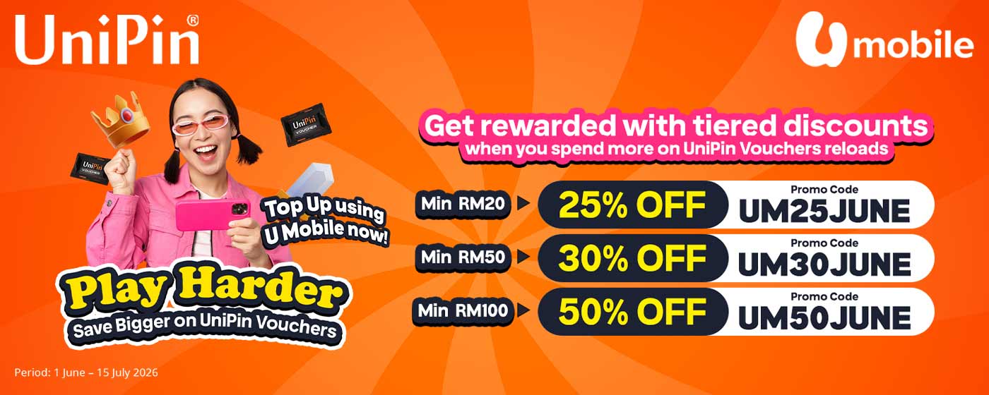 UniPin - Save More on UniPin Vouchers with U Mobile – Enjoy Up to 50% OFF!