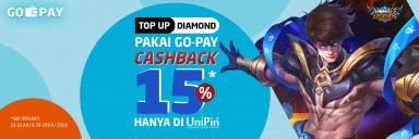 Top Up pakai GO-PAY di UniPin Cashback 15%