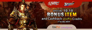 Special 10.10 Bonus Item and Cashback UniPin Credits