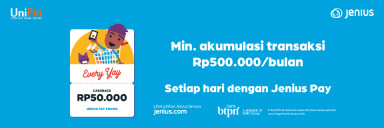 Everyay Cashback Rp 50.000 Top Up With Jenius Pay