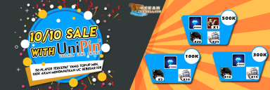 10.10 Flash Sale! Dapatkan Beragam Item Menarik dan Bonus UniPin Credits hanya di UniPin!