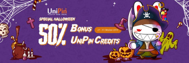 Top up RPs di UniPin, Bonus 50% Cashback UniPin Credits 50%!