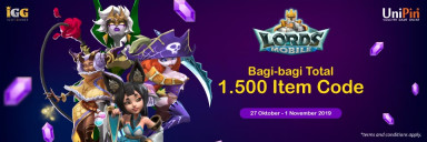 UniPin Bagi-bagi 1.500 Item Code Lords Mobile!