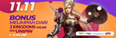 Bonus Melimpah dari 3 Kingdoms Online dan UniPin!
