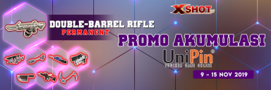 Merapat! Top up XSHOT di UniPin dapat Double-Barrel Rifle PERMANENT dan 70% Cashback UniPin Credits!