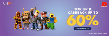 Cashback Hingga 60% Top up Roblox di UniPin!