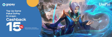 Top Up di UniPin #LebihBaikPakaiGopay dan dapatkan Cashback 15% Sekarang Juga!!!