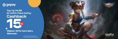 Top up MLBB di UniPin #LebihBaikPakeGoPay dan dapatkan double untungnya!
