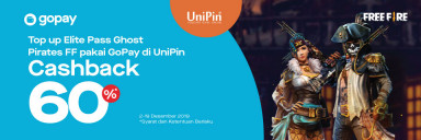 Top Elite Pass Ghost Pirate - Free Fire di UniPin #LebihBaikPakaiGopay Cashback 60%!