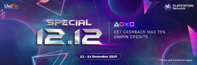 Special 12.12! Top up PSN, Cashback hingga 75% UniPin Credits!