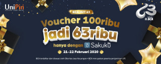 UniPin 100.000 hanya 63k saja bersama HUT BCA ke-63
