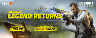 Dapatkan S4 Premium Pass CODM Legend Return #PakeUniPin